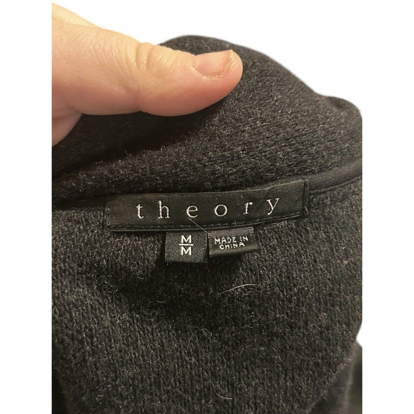 Theory Size Medium‎ Oversized Gray Cardigan Sweater Wool Cashmere - Picture 3 of 5
